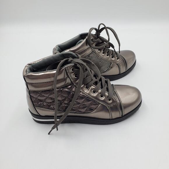 Bronze High Top Quilted Sneakers - Picture 7 of 9